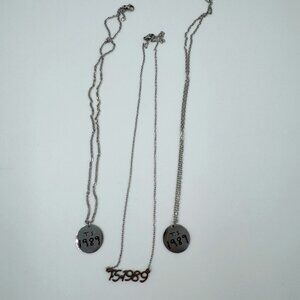 Lot of 3 Mixed Silver Taylor Swiftie Necklaces -18"-